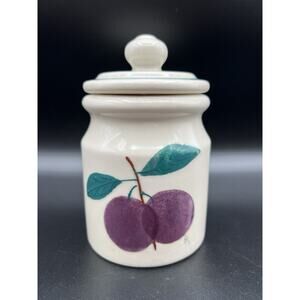 Hartstone Pottery Fruit Salad Lidded Canister 1983 Hand Painted 5” Vintage